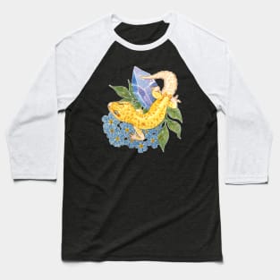 Leopard Gecko with Crystals & Forget-Me-Nots Baseball T-Shirt